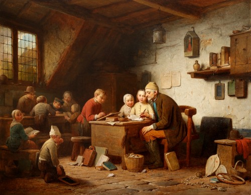 Paintings & Drawings  - The classroom - Ferdinand de Braekeleer (1792-1883)