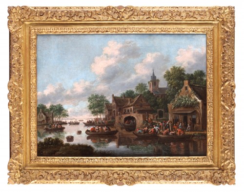 Paintings & Drawings  - An animated river landscape - Thomas Heeremans (1641 - 1694)
