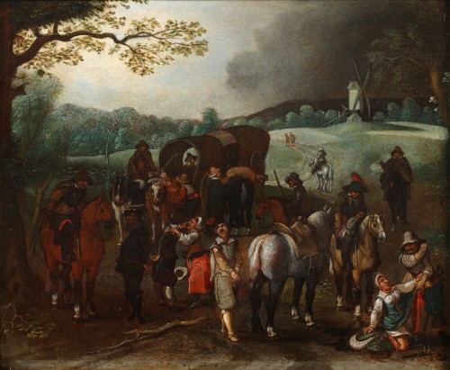 The raid - Sebastiaen Vrancx (Antwerp 1573 - 1647)