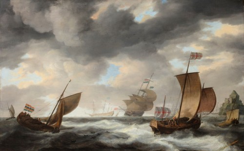 XVIIe siècle - Navires en pleine mer - Bonaventura Peeters (Anvers 1614-1652)