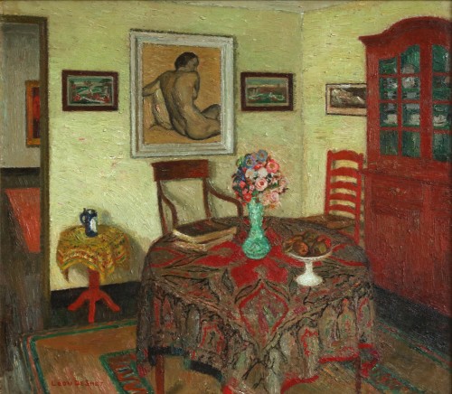 Tableaux et dessins Tableaux du XXe siècle - L'intérieur de la maison de l'artiste à Deurle - Léon de Smet (1881-1966)