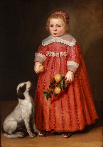 Paintings & Drawings  - Portrait of a child holding peaches - Jacob Gerritsz. Cuyp (1594-1652)