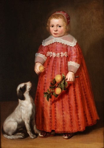 Portrait of a child holding peaches - Jacob Gerritsz. Cuyp (1594-1652) - 