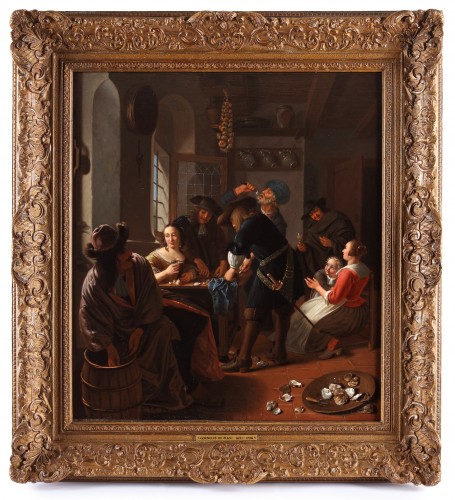 Les mangeurs d'huîtres - Cornelis de Man (1621-1706) - Tableaux et dessins Style 
