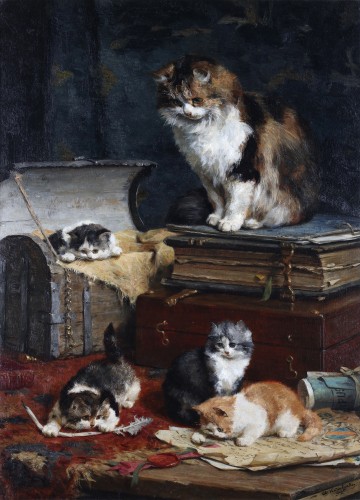 Les quatre joueurs - Charles van den Eycken (Anvers 1859-1923) - Tableaux et dessins Style 