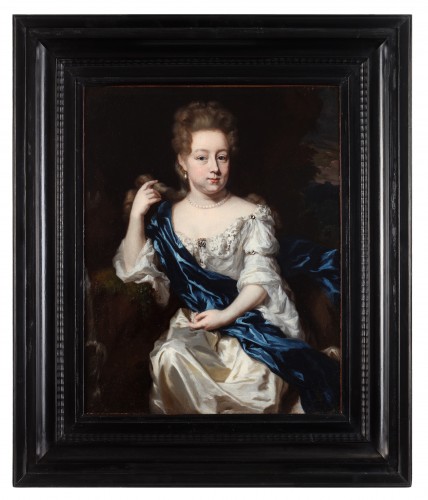 A portrait of a young boy and Johanna van den Brande - Nicholas Maes  - 