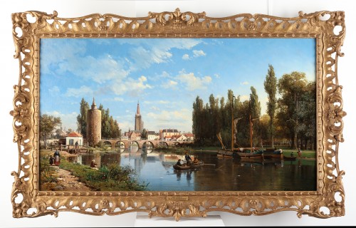 View of Bruges - Charles Kuwasseg (Draveil 1828-1904) - Paintings & Drawings Style 