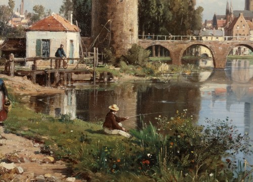 Vue de Bruges - Charles Kuwasseg (Draveil 1828-1904) - 