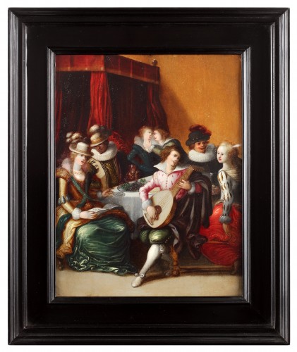 An elegant company - Attributed to Louis de Caullery (1580-1621) - Paintings & Drawings Style 