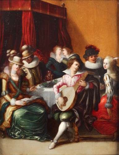 Paintings & Drawings  - An elegant company - Attributed to Louis de Caullery (1580-1621)