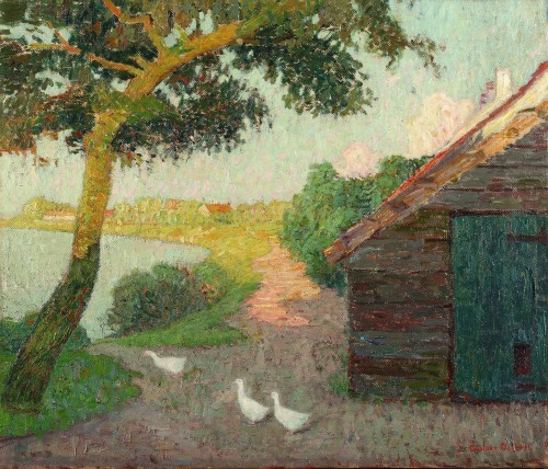 Geese going into the Leie - Gustaaf de Smet (Gent 1877 -1943) - Paintings & Drawings Style 
