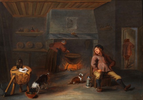 A kitchen interior (circle of Gillis van Tilborch) 