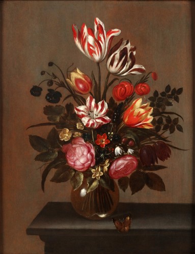 Fleurs dans un vase - attribué au monogrammiste JF (1625-1660)