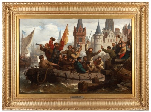 Tableaux et dessins Tableaux XIXe siècle - Le retour des guerriers - Hendrik Schaefels (1827 - 1904)