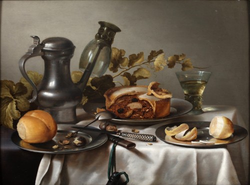 Nature morte à la tourte de viande - École hollandaise, XVIIe siècle