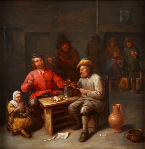 Paysans fumant et buvant - Gillis van Tilborgh (vers 1625 - 1678)