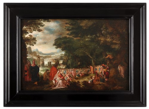 Tableaux et dessins Tableaux XVIIe siècle - Jean-Baptiste prêchant à la foule - David Vinckboons (1576 - 1632)