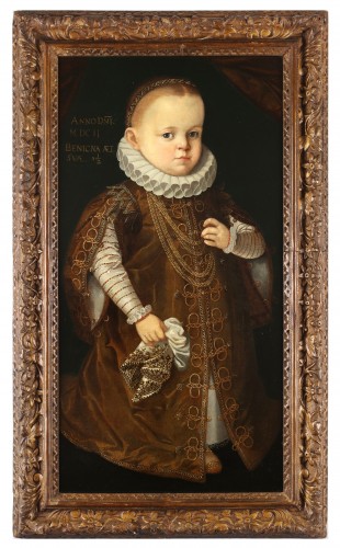 Portrait of Benigna, aged 1 1/2 - Flemish-Spanish School, 1602 - Paintings & Drawings Style 
