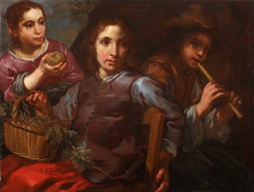 Portrait of three children - Bernhard Keil (1624-1687) - Paintings & Drawings Style 