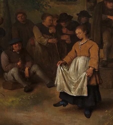 Paintings & Drawings  - The dance of the peasant woman -Egbert van Heemskerck the Elder (1634-1704)
