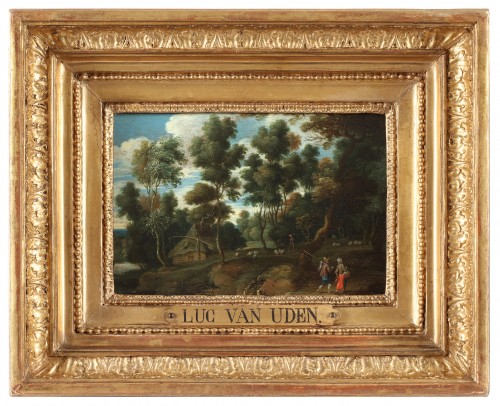 Lucas van Uden (1595-1672). Deux paysages animés - Tableaux et dessins Style 