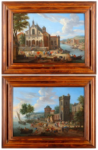 A.F. Boudewijns and P. Bout (1644-1719) Two animated views