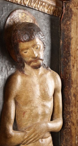 Sculpture Sculpture en Bois - Ecole italienne du XVe siècle, portrait du Christ