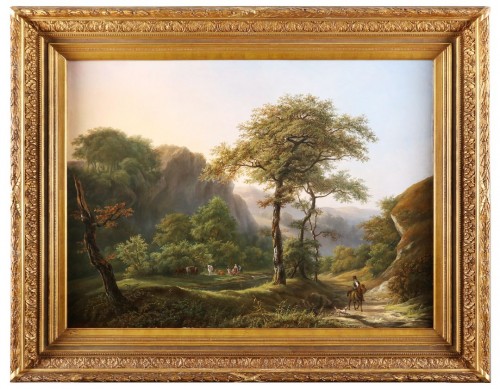 Paysage animé - Edouard Delvaux (1806-1862)