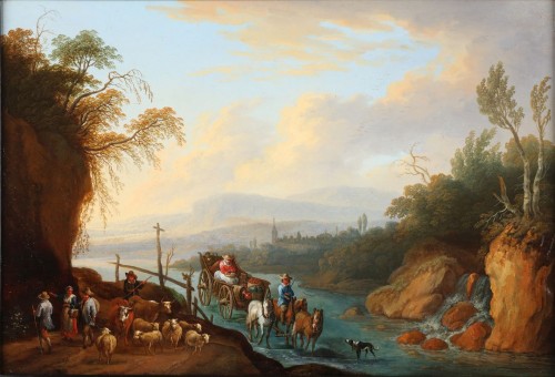 Two animated landscapes - Joseph Orient (1677-1747) - Paintings & Drawings Style 
