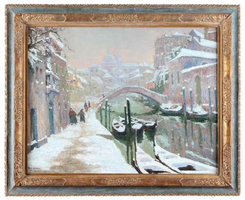 Vue de Venise en hiver - Paul Leduc (1876-1943) - Tableaux et dessins Style 