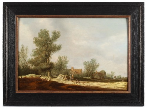 Paintings & Drawings  - People Conversing at the entrance of a village - Pieter de Neyn (1597-1639)