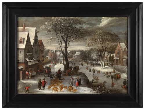 Village during winter - Frans de Momper &amp; Workshop of Jan Brueghel II - Paintings & Drawings Style 
