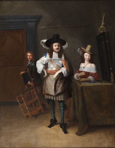 The Courting - Hieronymys Janssens (1624 - 1693) - Paintings & Drawings Style 