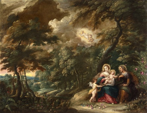 Sainte Anne avec la Vierge à l'Enfant - Abraham Willemsens ( c.1605 - 1672) - Tableaux et dessins Style 