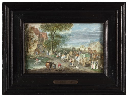 Une scène de village animée - Bartholomeus Grondonck - Tableaux et dessins Style 