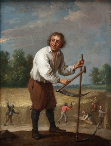 Un joueur de cornemuse et une tondeuse - Thomas Apshoven - Tableaux et dessins Style 