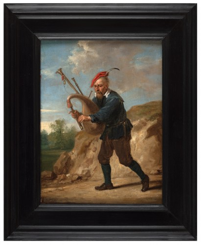 Tableaux et dessins Tableaux XVIIe siècle - Un joueur de cornemuse et une tondeuse - Thomas Apshoven