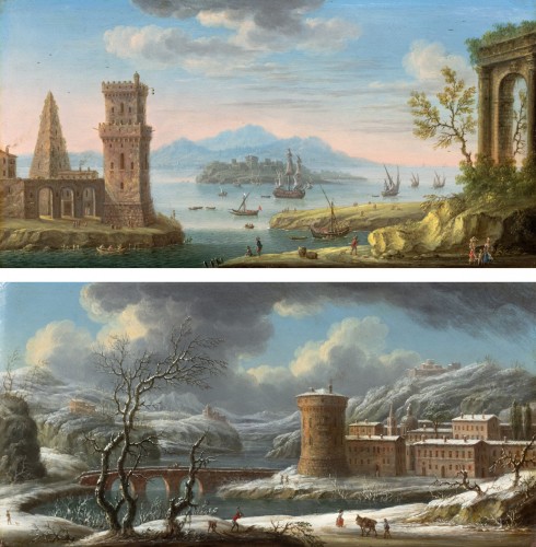 A winter town and a summer port - Orazio Grevenbroeck (1676 - 1739) 
