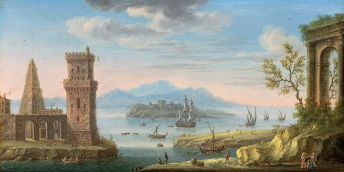 Paintings & Drawings  - A winter town and a summer port - Orazio Grevenbroeck (1676 - 1739) 