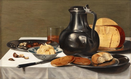 Nature morte avec fromages, pain et châtaignes - Attr a Ae van Rabel (vers 1653)