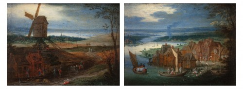 A pair of miniature landscapes - Peeter Gijsels (1621 - 1690)