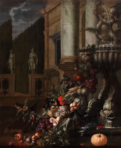 Fruits devant une fontaine - Jan Pauwel Gillemans (1618 - 1675)