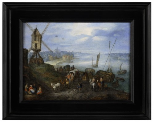 Paintings & Drawings  - Animated landscape with a windmill - Joseph van Bredael (1688-1739)