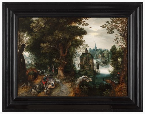 Paintings & Drawings  - A forest landscape with Judah &amp; Tamar - Abraham Govaerts (1589 - 1626)