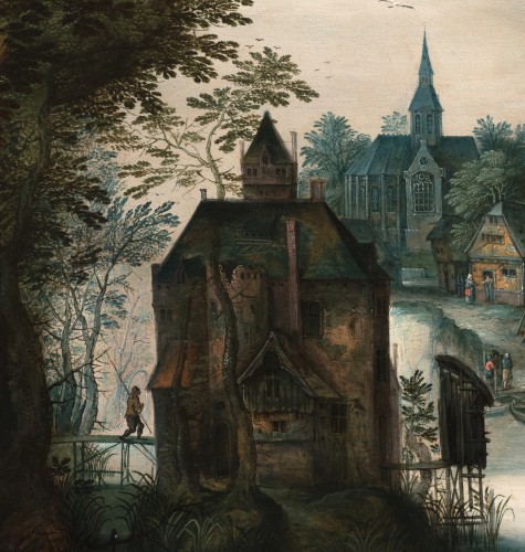 A forest landscape with Judah &amp; Tamar - Abraham Govaerts (1589 - 1626) - 