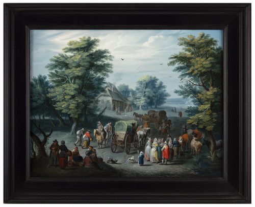 Two animated towns - Carel Beschey (1706 - 1770) - Paintings & Drawings Style 