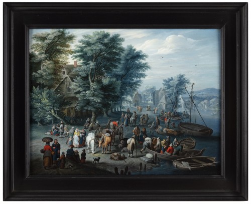 18th century - Two animated towns - Carel Beschey (1706 - 1770)