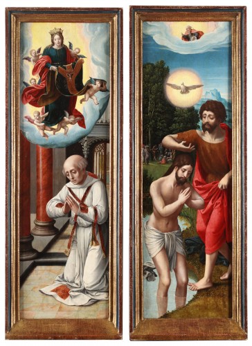 Saint Ildefonse et le baptême - Maître des demi-figures féminines - Tableaux et dessins Style 