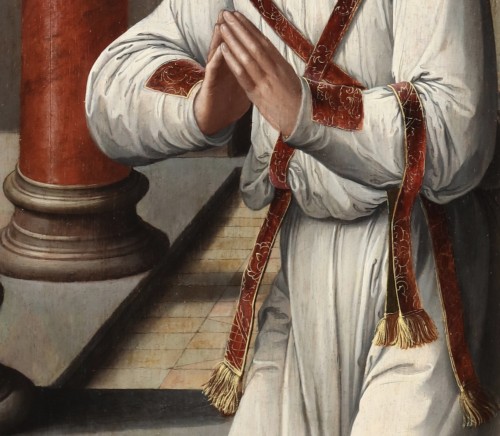 Antiquités - Saint Ildefonse et le baptême - Maître des demi-figures féminines