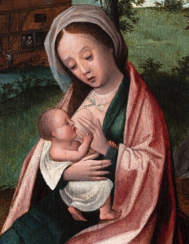  - The rest on the flight to Egypt - Bruges School (c. 1540)
